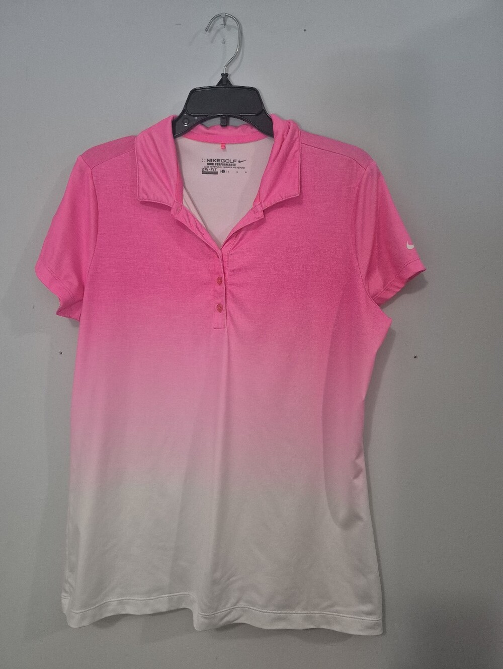 Nike Golf Tour Performance Pink Ombre Dri-FIT Polo Shirt Women's Large